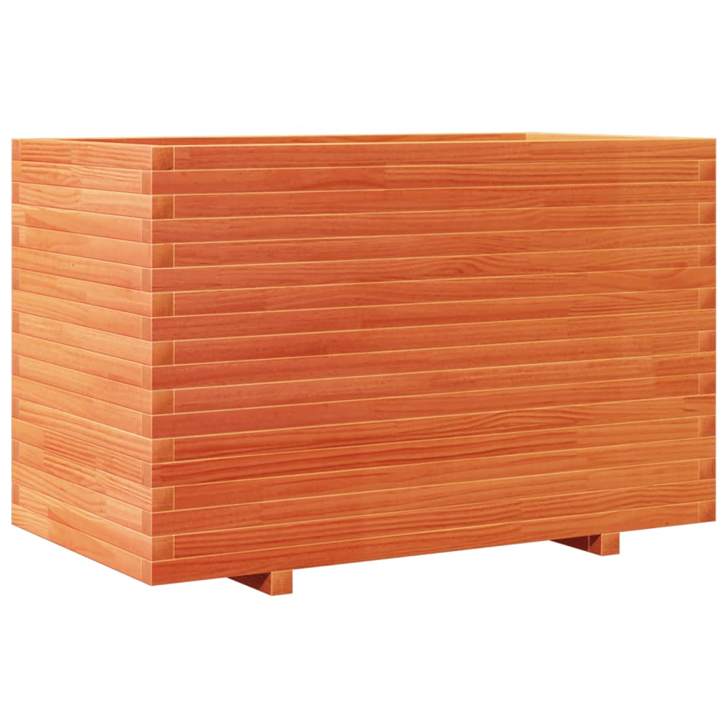 Jardinera Madera Maciza De Pino Marrón Cera 110x60x72 Cm_0