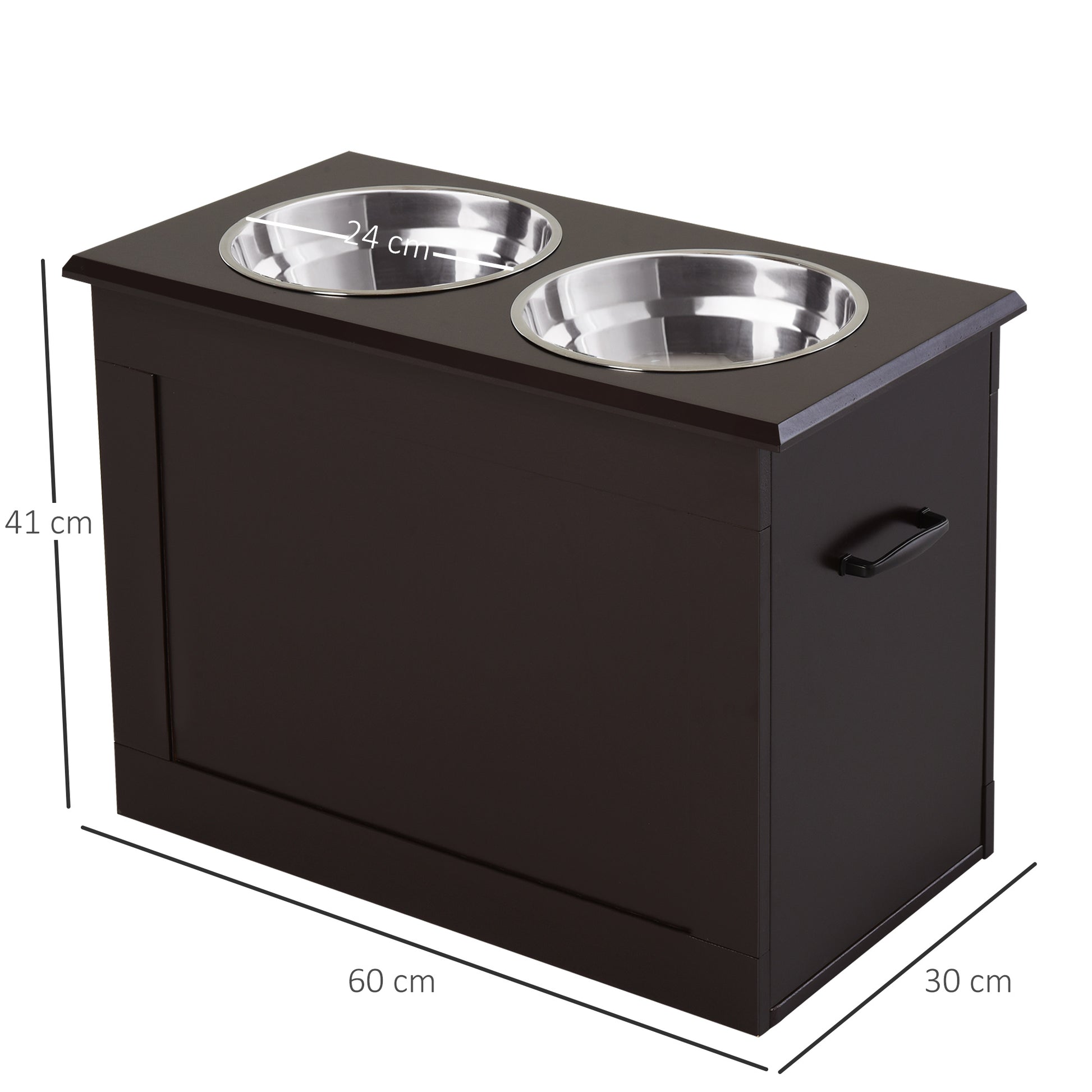 Pawhut Comedero Elevado Para Perros Con 2 Cuencos De Acero Inoxidable Marrón_2