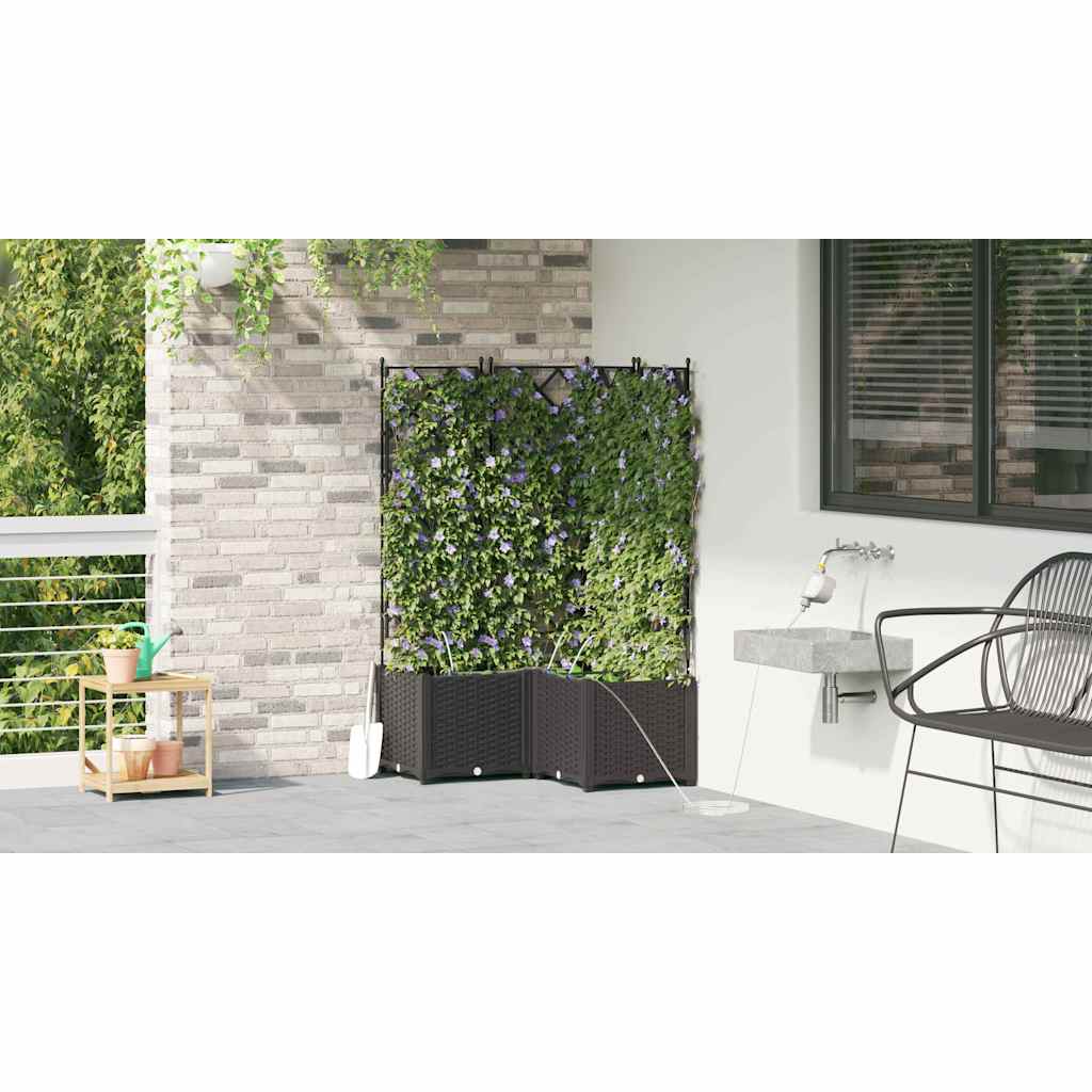 Macetero De Jardín 3 Uds. Negro 80 X 80 X 142 Cm Pp_3