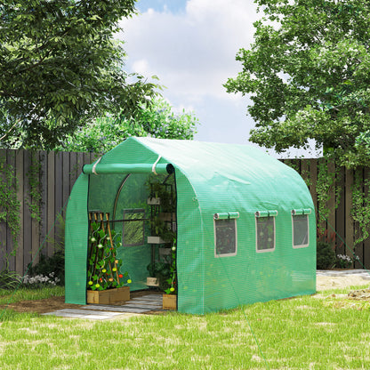 Outsunny Invernadero De Exterior 3x2x2 M Con 6 Ventanas De Malla Verde_1