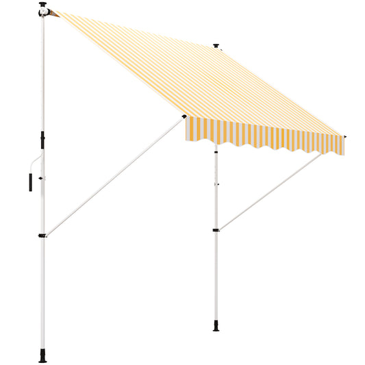 Toldo Manual Retráctil Exterior Outsunny 300x150x170-280 Cm Amarillo_0