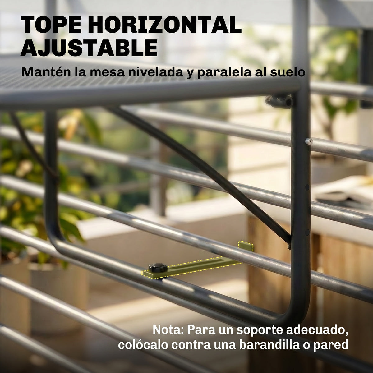 Outsunny Mesa Colgante Balcón Altura Ajustable En 3 Posiciones Carga 30kg_5