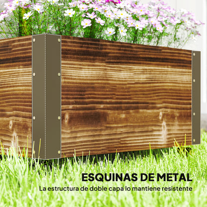 Outsunny Jardinera Con Ruedas Y Celosía 65x31x147 Cm Carbonizado_5
