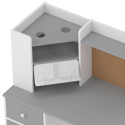 Secretária Infantil Com Cadeira Aiyaplay Mdf Cinzento 90x39x95 Cm_3