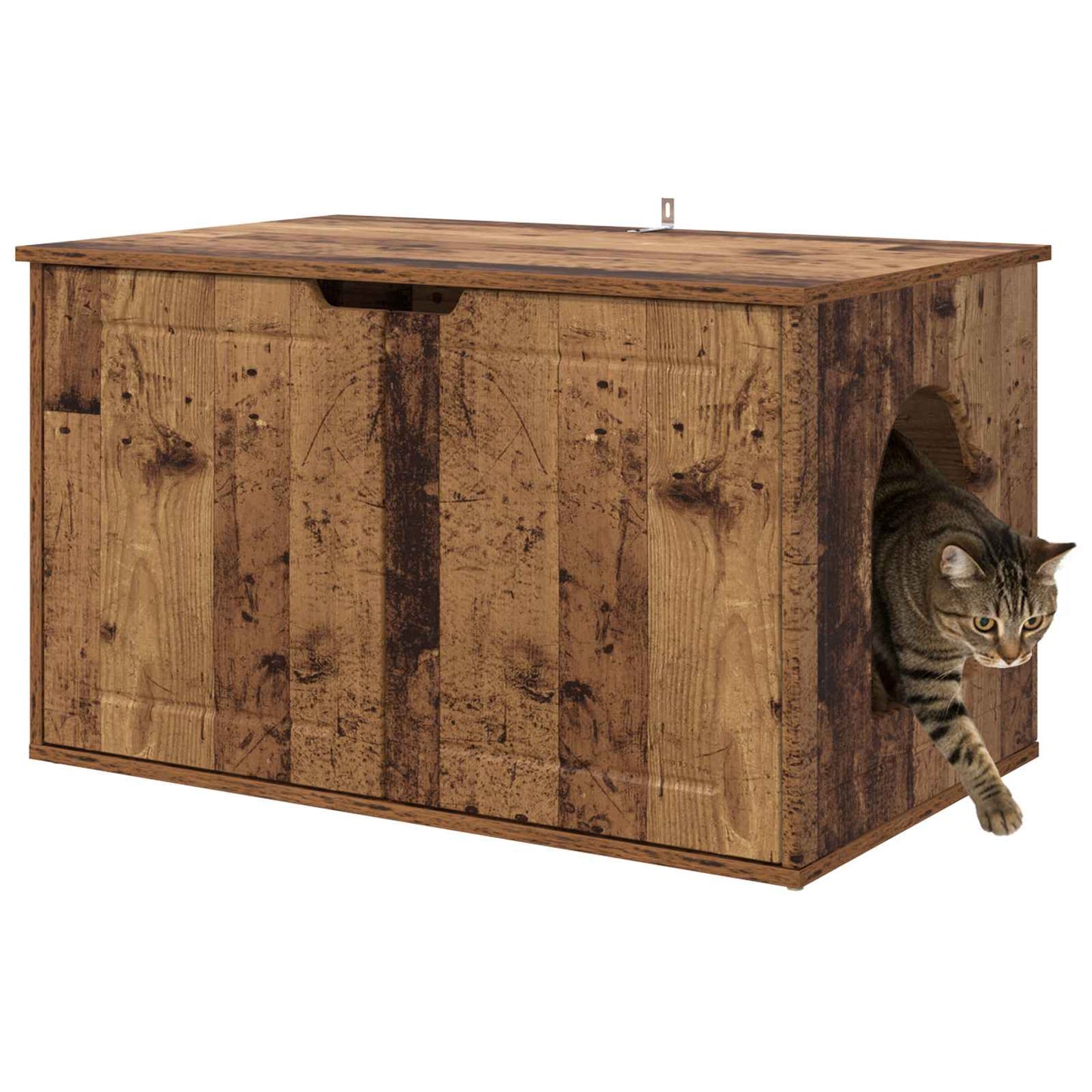 Casa Para Gatos Madera Vieja 85 X 55 X 50,5 Cm_2