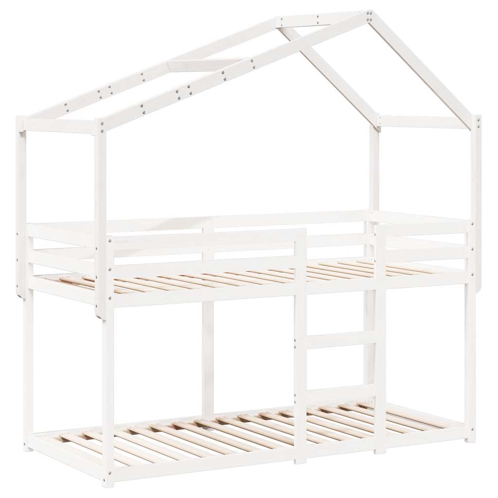 Techo De Cama Infantil Madera Maciza Blanco 213x85,5x144,5 Cm_2