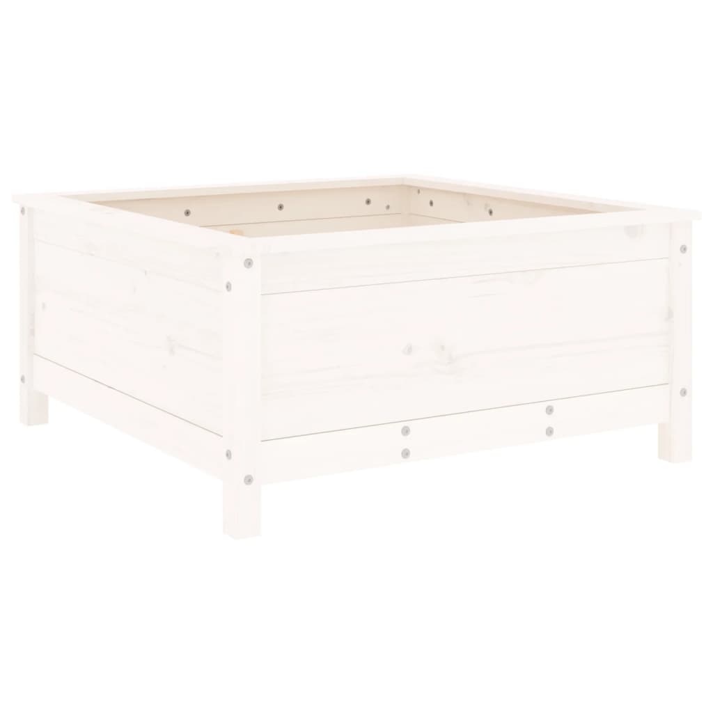 Jardinera Madera Maciza De Pino Blanco 82,5x82,5x39 Cm_5