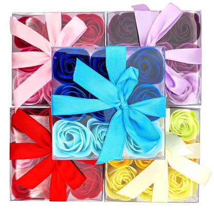 Pack 20 Cajas 9 Rosas De Jabón (rojo) - Flores Con Pétalos De Jabón Perfumados - Regalo Original Para Días Especiales_3