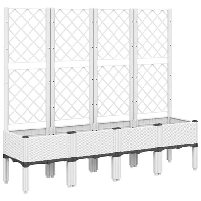 Jardinera Con Enrejado Pp Blanco 160x40x142 Cm_0