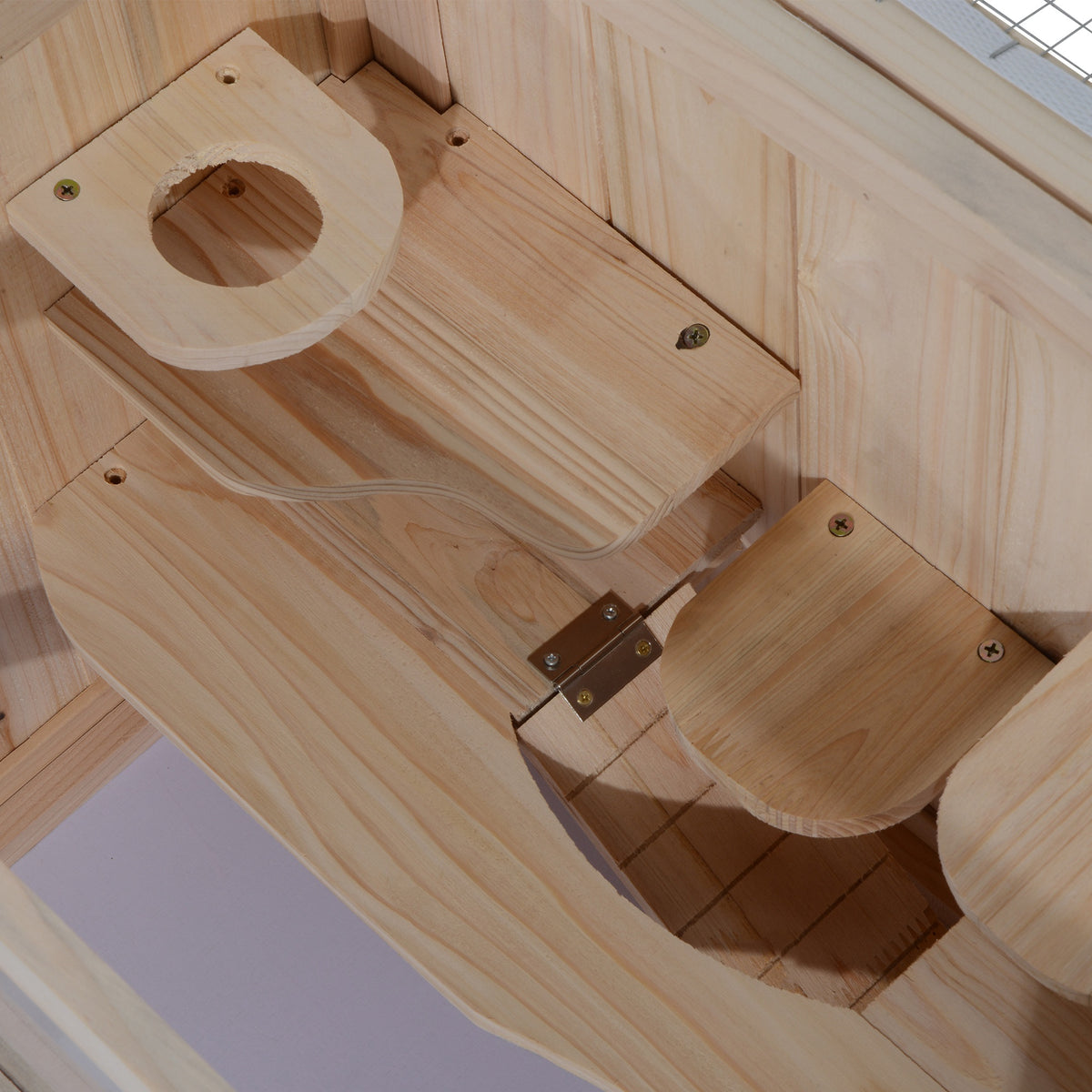 Jaula Madera Para Hámster Pawhut Natural 60x35x42 Cm_3