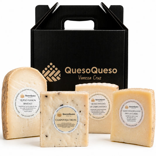 Caja De Quesos | Queso Manchego, Payoyo, Mahon Y Castellano Con Trufa | Regalo Pareja "díselo Con Quesos"_0