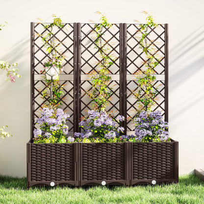 Outsunny Jardinera Con Enrejado De Pp Con Drenaje Y Amplio Espacio 120x40x135 Cm_3