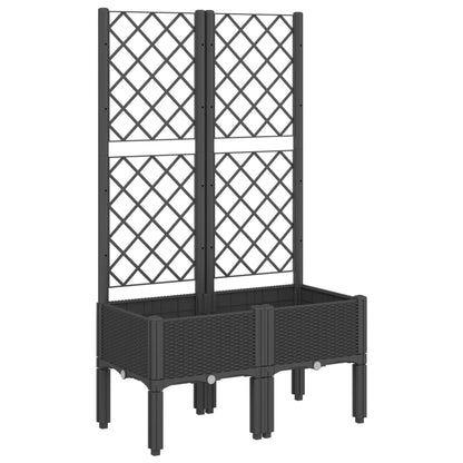 Jardinera Con Enrejado Pp Negro 80x40x142 Cm_0