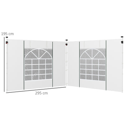 Paredes Para Carpa Outsunny Tela Oxford Blanco 295x195 Cm_2