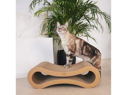 Rascador Para Gatos Con Forma De Infinito Reversible De Cartón Reciclado Althea Living 75x27x19cm_3