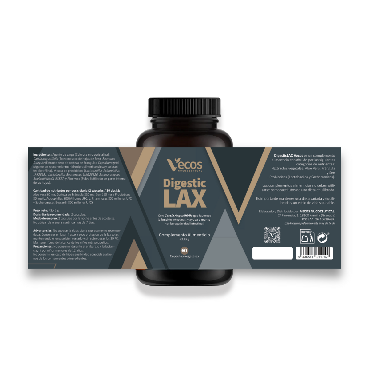 Digestic Lax Vecos 60 Cápsulas | Tránsito Intestinal Y Efecto Laxante | Con Sen, Frángula Y Aloe Vera_4