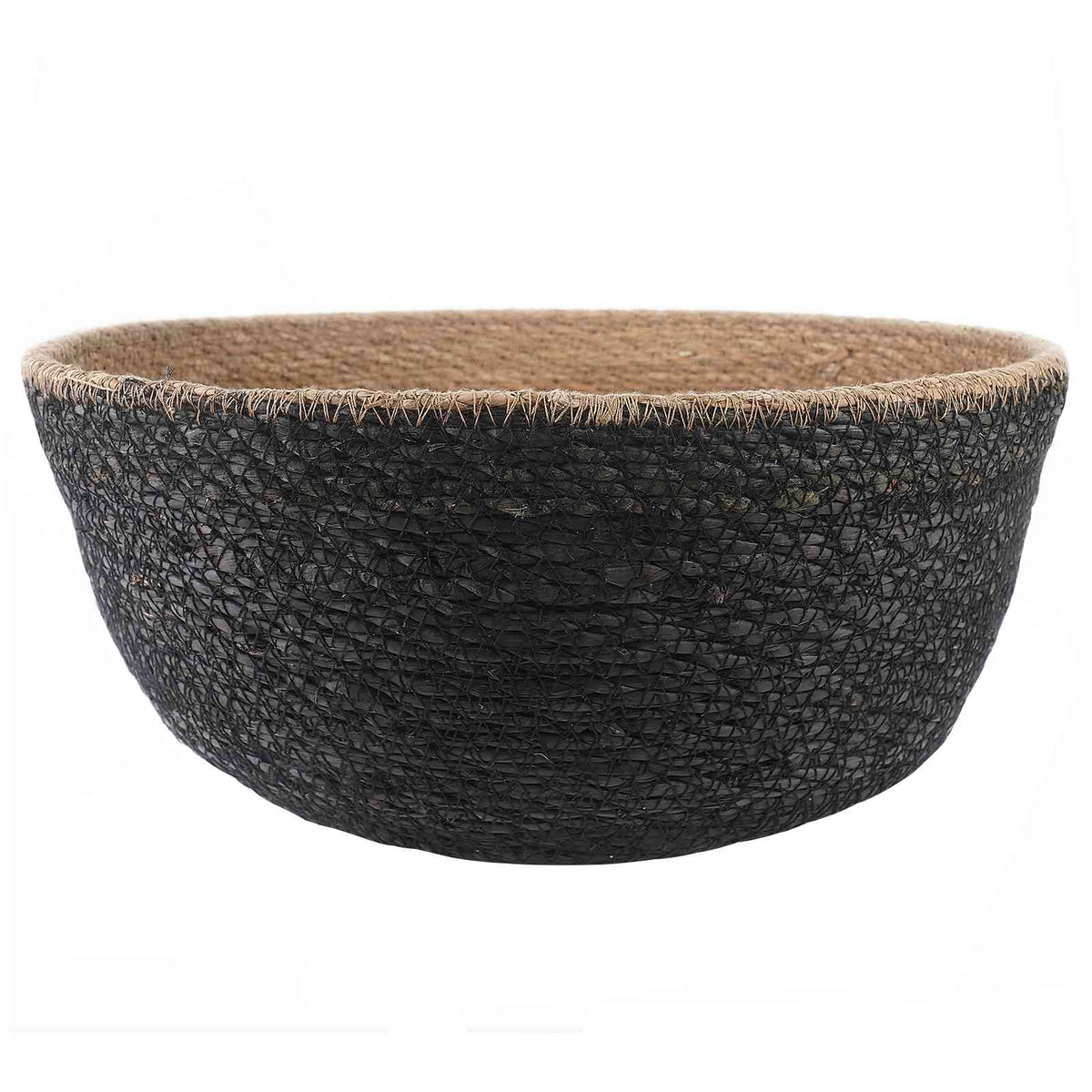 Maceta Con Asas 2 Uds. Negro Ø 45 X 36 Cm 100% Hierba Marina_2