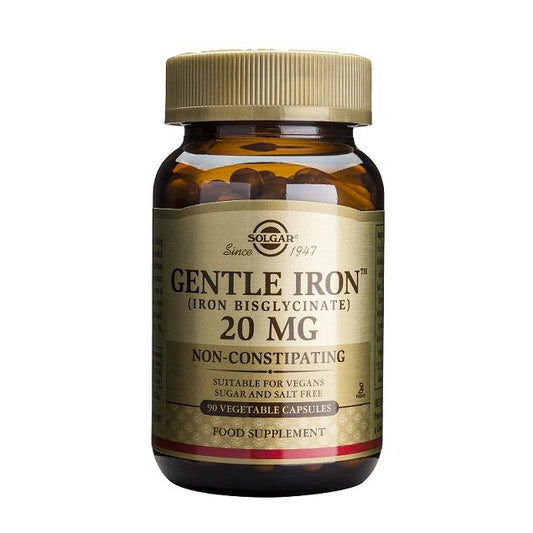 Hierro Gentle ® Hierro bisglicinato Cápsulas vegetales Solgar 90 comprimidos