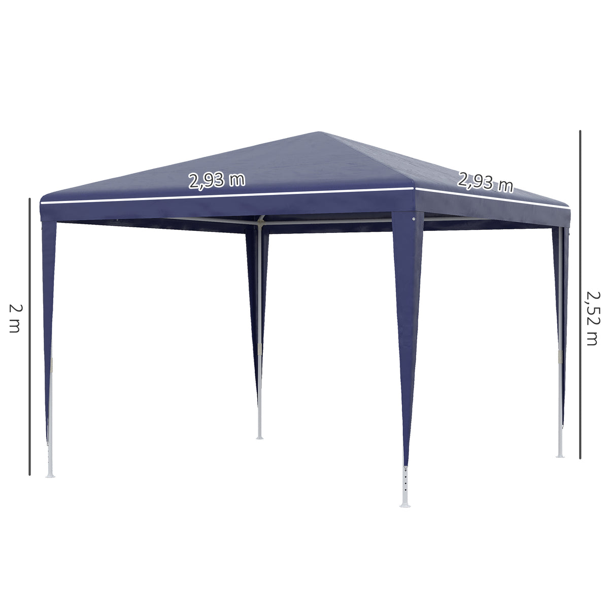 Carpa De Jardín Outsunny 293x293x252 Cm Azul Y Blanco_2