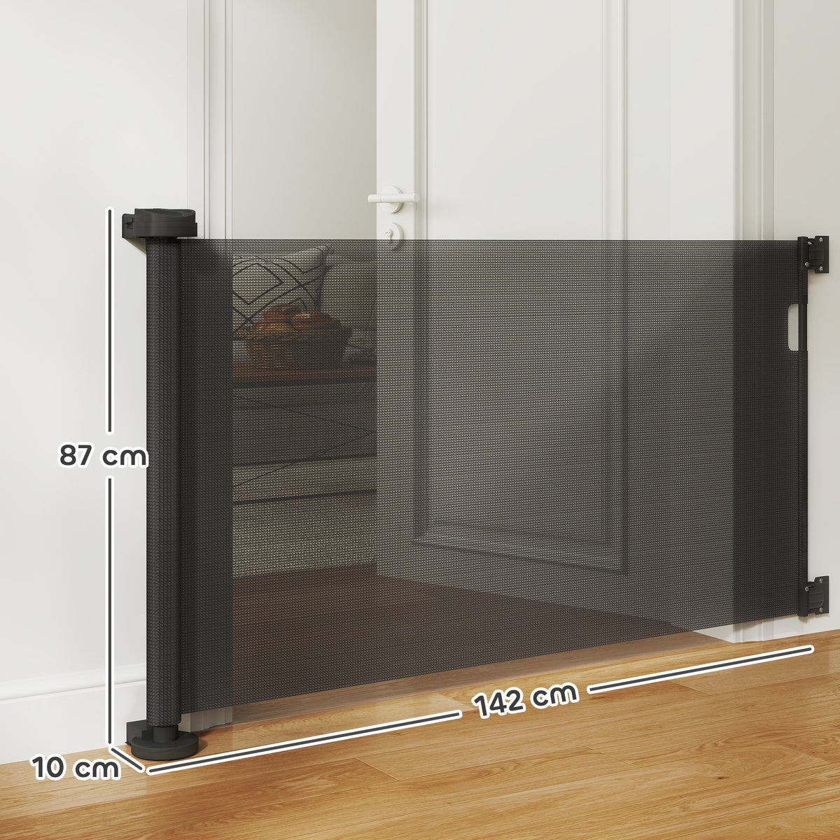 Pawhut Barrera De Seguridad Para Perros Retráctil 0-136 Cm Para Escaleras_2