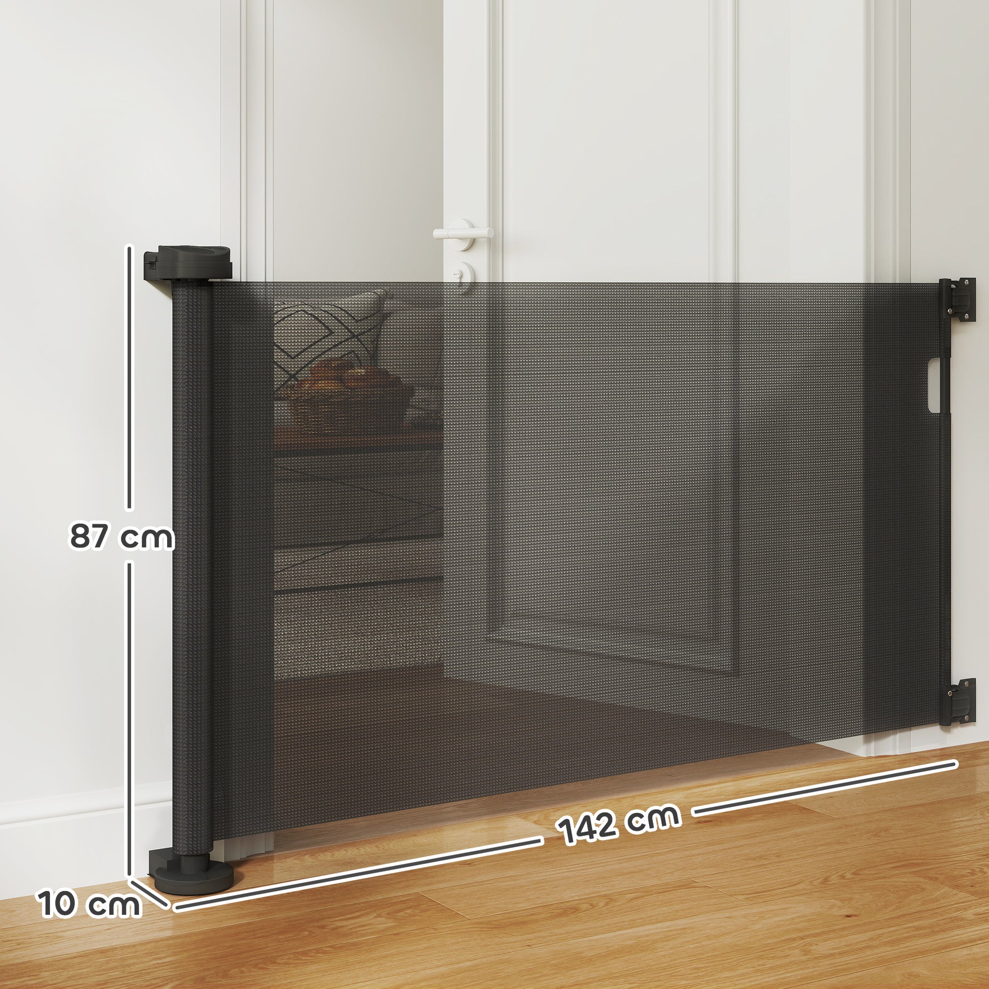 Pawhut Barrera De Seguridad Para Perros Retráctil 0-136 Cm Para Escaleras_2