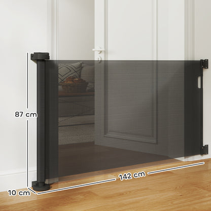 Pawhut Barrera De Seguridad Para Perros Retráctil 0-136 Cm Para Escaleras_2