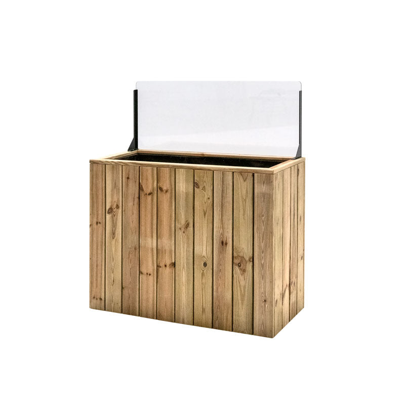 Jardinera Alta De Madera Autoportante Con Cortavientos 40 Cm 100 X 44,5 X 80 Cm Hortalia_1