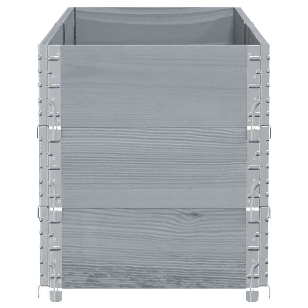 Jardinera De Madera Maciza De Pino Gris 150x50 Cm_3