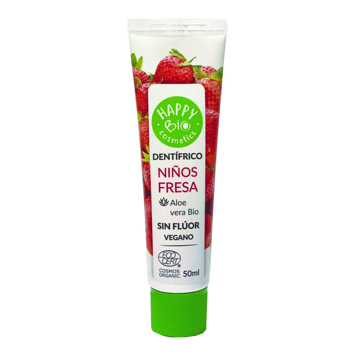 Dentífrico Niños Fresa sin fluor HappyBio 50 ml