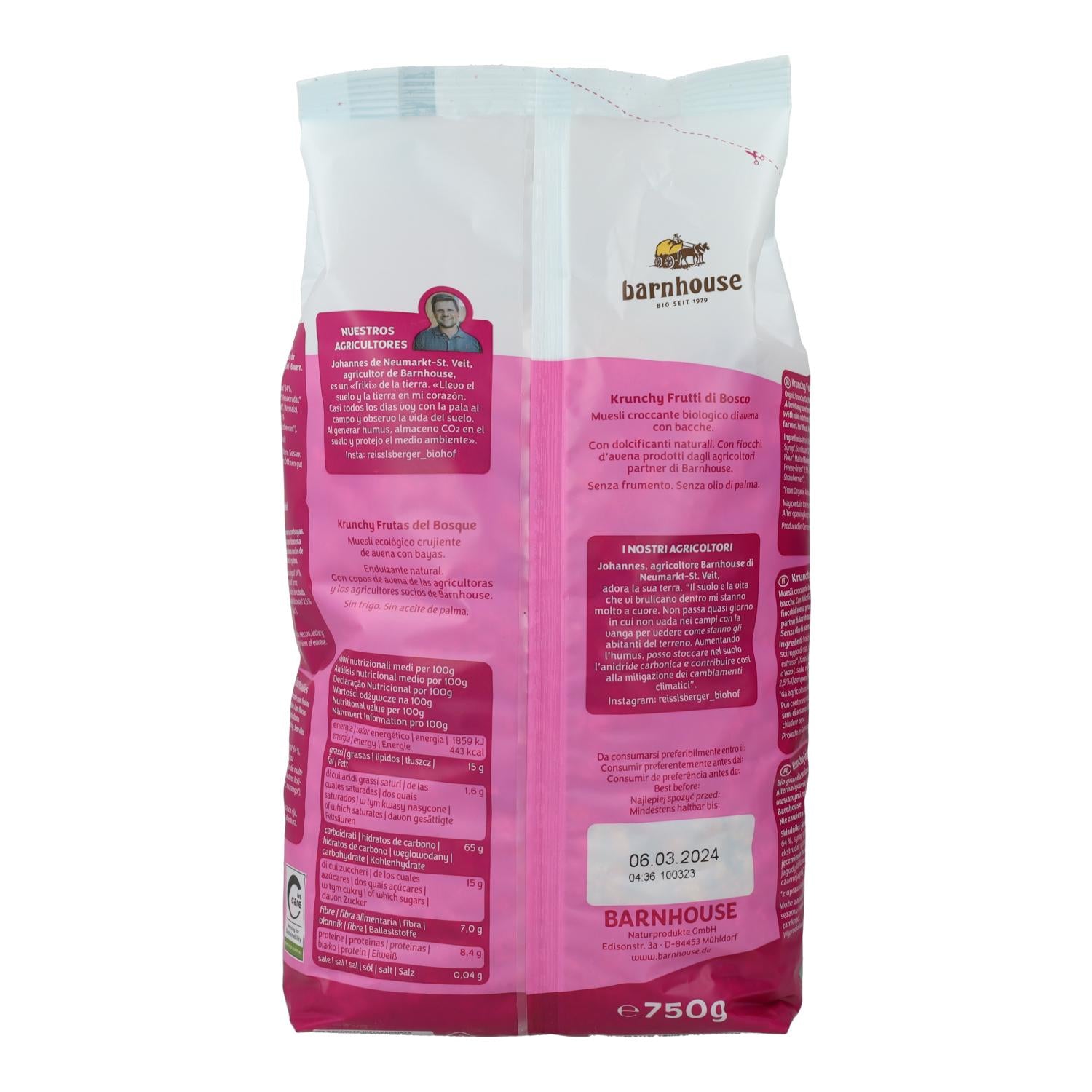 Muesli Krunchy con Frutos del Bosque Barnhouse 375g