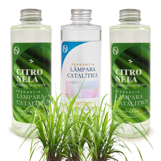 Pack Ahorro 3x Fragancias Lámpara Catalítica: 2 Aromas Citronela 500ml + Limpiador Neutro 200ml_0