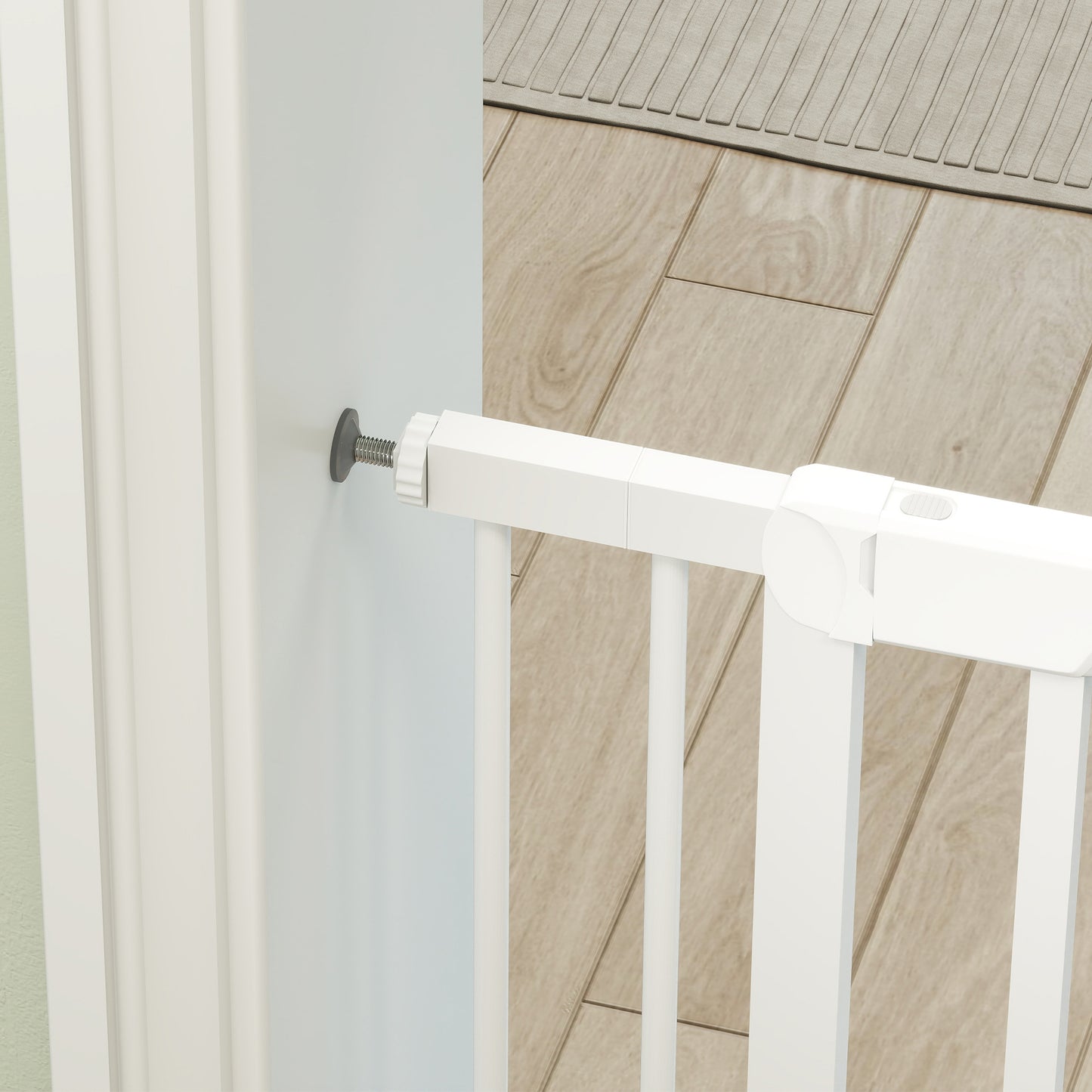 Pawhut Barrera De Seguridad Para Niños Y Perros Ancho De 76-88 Cm Blanco_4
