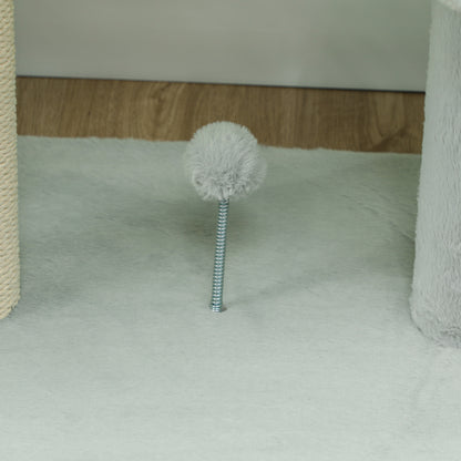 Pawhut Árbol Para Gatos De Suelo A Techo Con Altura Ajustable 225-255 Cm Gris_3