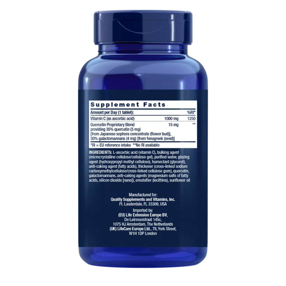 Vitamin C and Quercetin Phytosome, Life Extension 250 tabletas