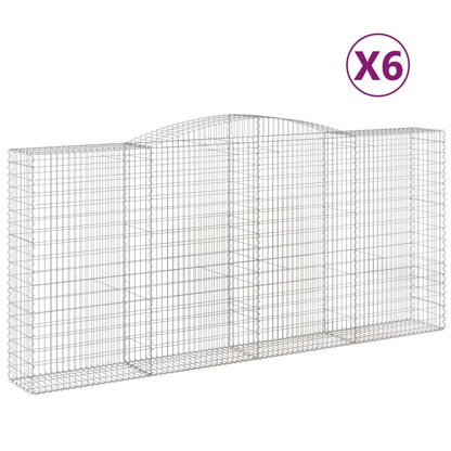 Cestas De Gaviones 6 Uds Forma De Arco Hierro 400x50x180/200 Cm_0