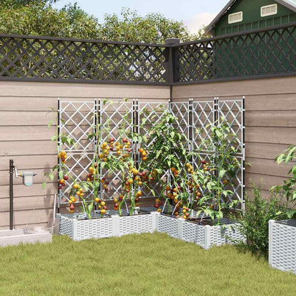 Macetero De Jardín 5 Uds. Blanco 120 X 120 X 126 Cm Pp_1