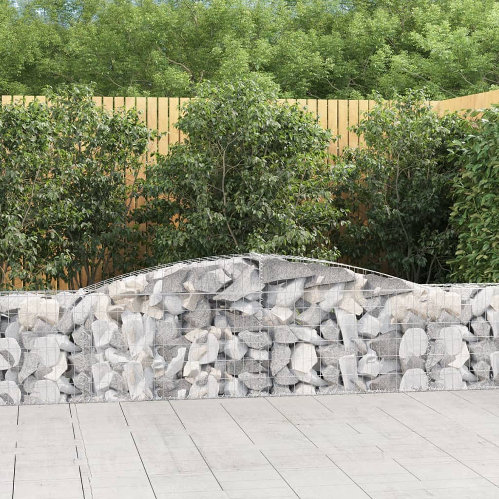 Cestas De Gaviones 15 Uds Forma De Arco Hierro 400x30x60/80 Cm_1