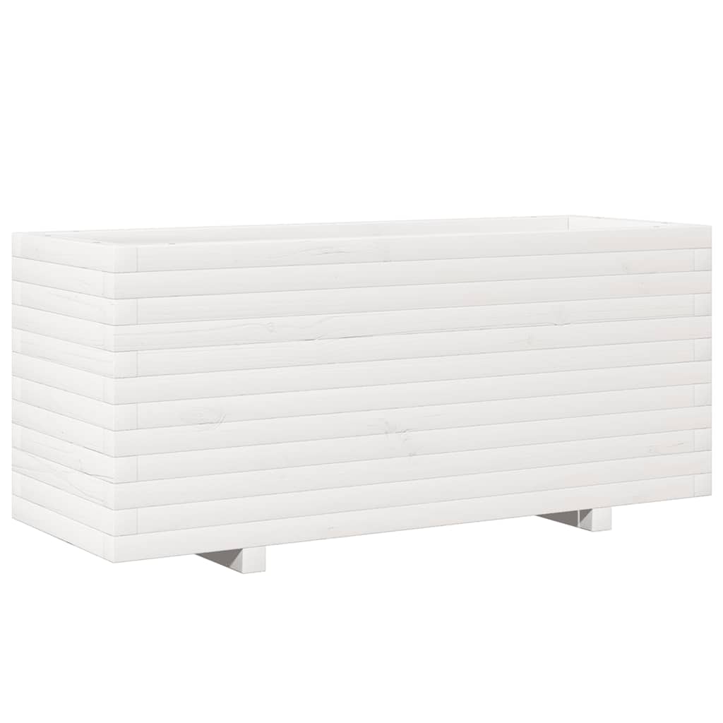Jardinera Madera Maciza De Pino Blanco 110x40x49,5 Cm_0