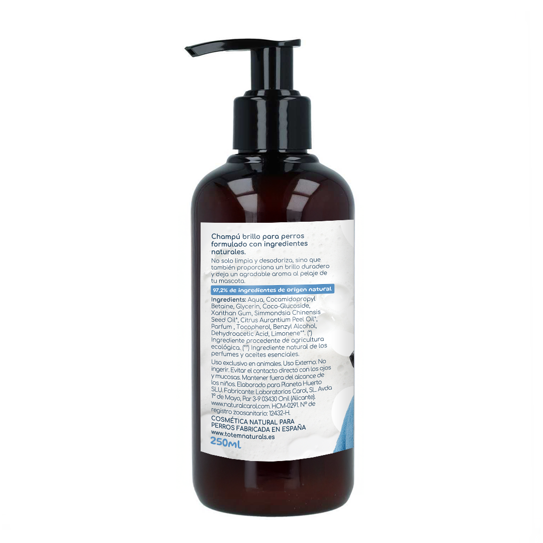 Champú natural para perros suavidad y brillo Totem Naturals 250 ml