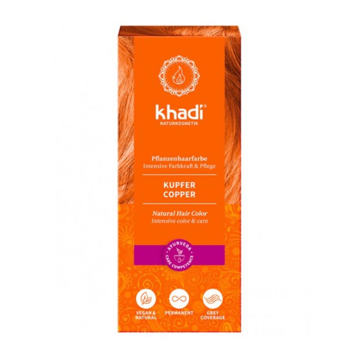 Tinte natural color cobre - rojizo Khadi 100 g