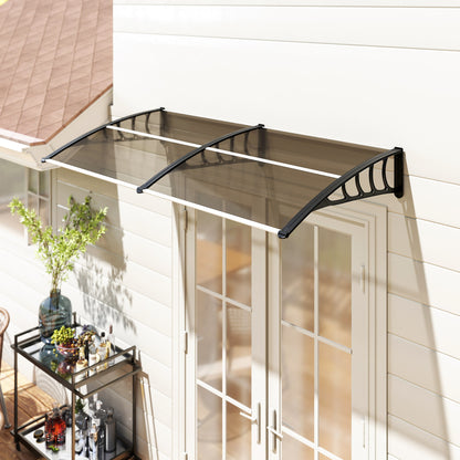 Outsunny Tejadillo De Protección 200x96 Cm Para Puertas Y Ventanas Marrón_1