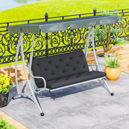 Outsunny Cojín Para Banco Con Respaldo 120x110x12 Cm Negro_3