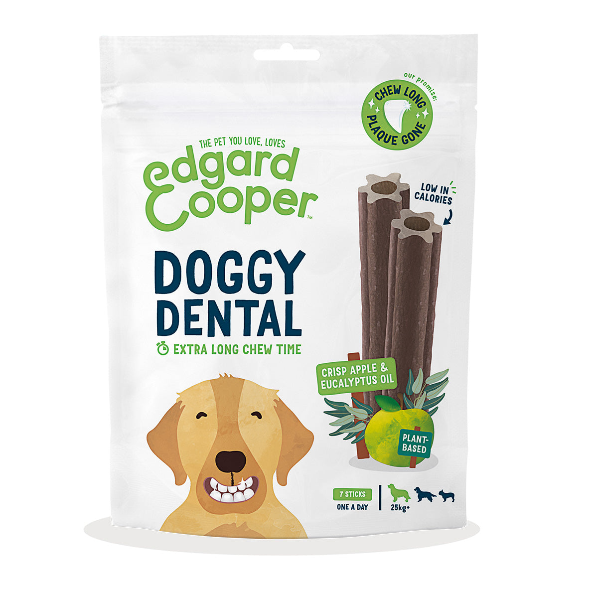 Doggy Dental para perros grandes Manzana y Eucalipto Edgard Cooper 7 sticks