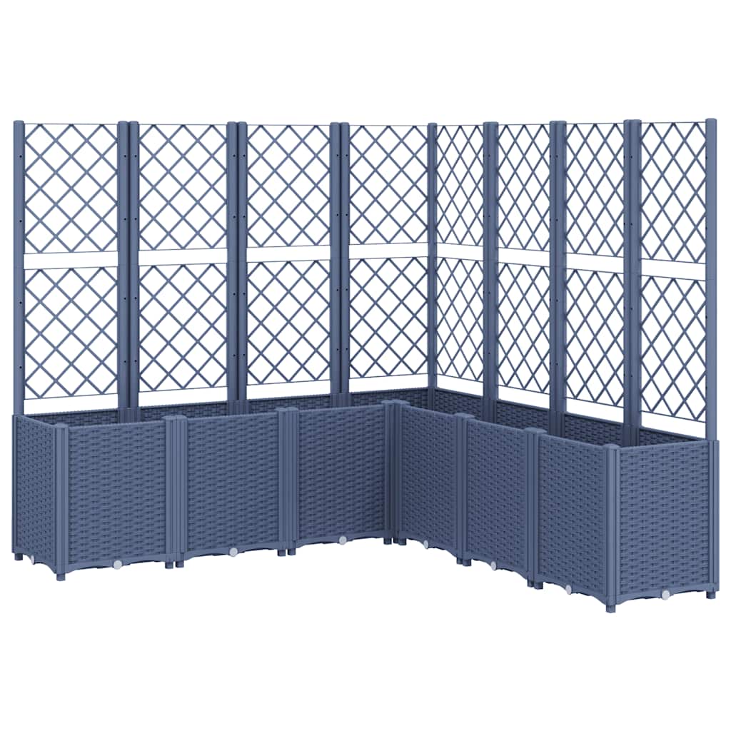Jardinera Con Enrejado Pp Azul Gris 160x160x140 Cm_0
