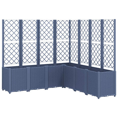 Jardinera Con Enrejado Pp Azul Gris 160x160x140 Cm_0