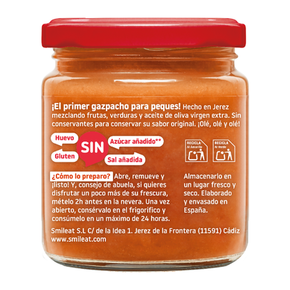 Tarrito BIO de Gazpachito con Sandía +6 meses Smileat 190g