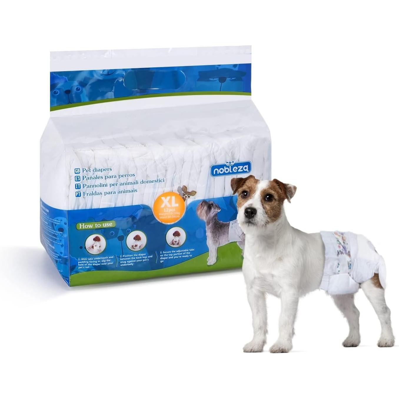 Pañales para perro Hembra XL Nobleza 12 ud