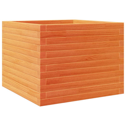 Jardinera De Madera Maciza De Pino Marrón Cera 60x60x46 Cm_0