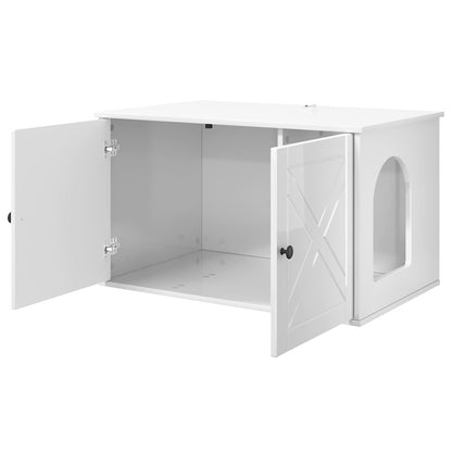 Casa Para Gatos Brillante 85 X 55 X 50 Cm Madera De Ingeniería_4