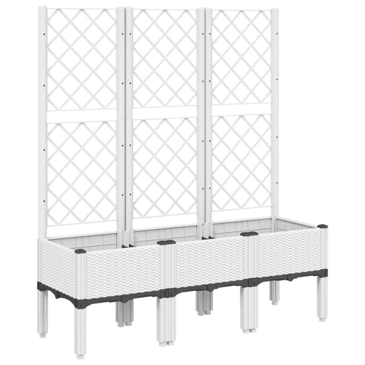 Jardinera Con Enrejado Pp Blanco 120x40x142 Cm_0